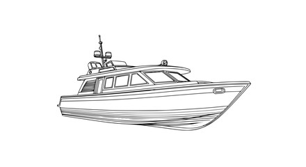 A large yacht boat sailing water. © chici