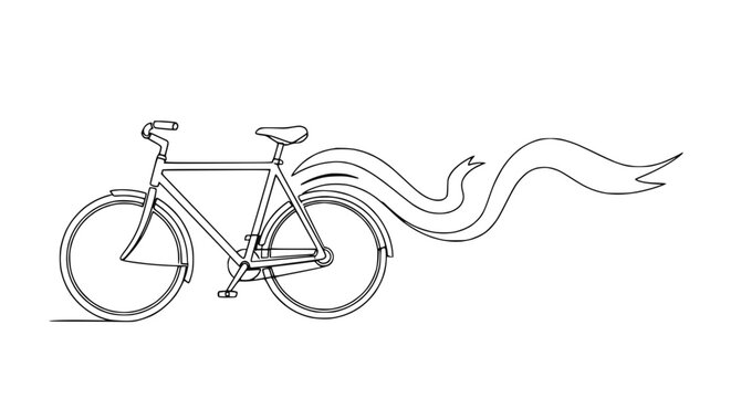 A bicycle with flowing motion lines.
