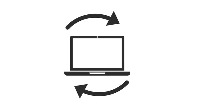 Laptop computer rotating in circular motion.