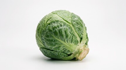 Fototapeta premium Fresh Cabbage Head Isolated on White Background