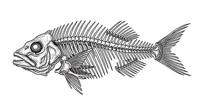 Fish skeleton illustration
