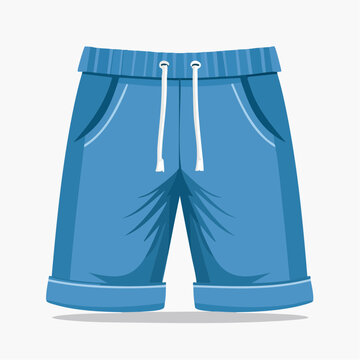 Blue Sweat Shorts with Drawstring
