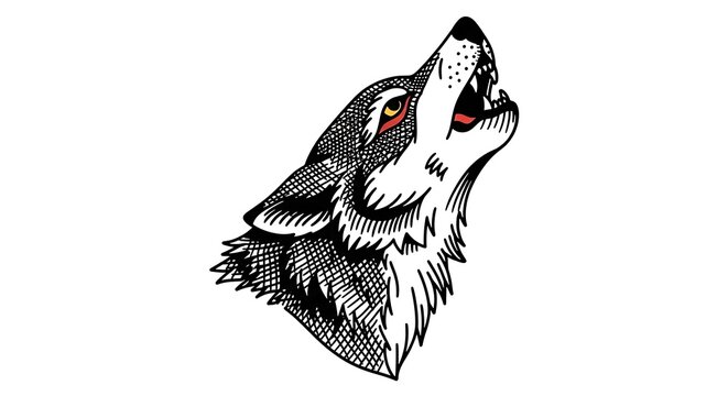 Stylized wolf head illustration