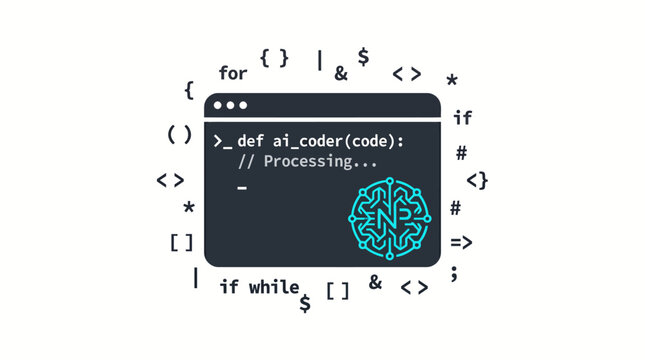 Brain-inspired coding concept illustration.