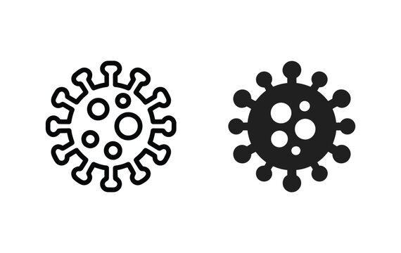 Virus icon. Microorganism symbol for healthcare, medical infection, bacteria, pandemic warning, microbiology and disease prevention concepts