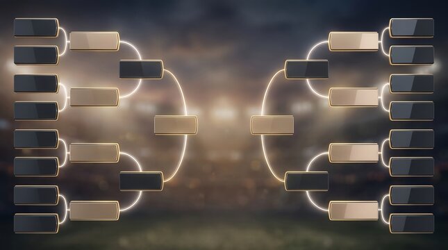 Empty tournament bracket template for sports championship or esports competition playoffs.