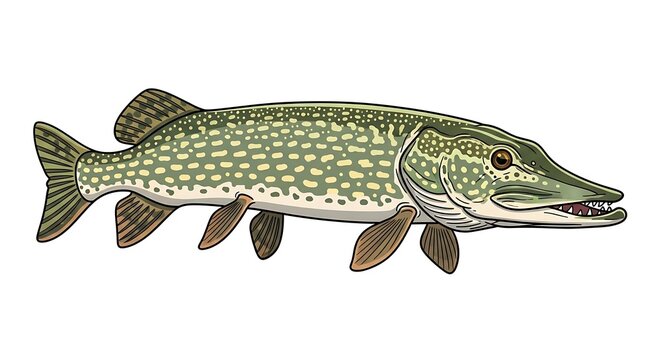 Illustration of a northern pike