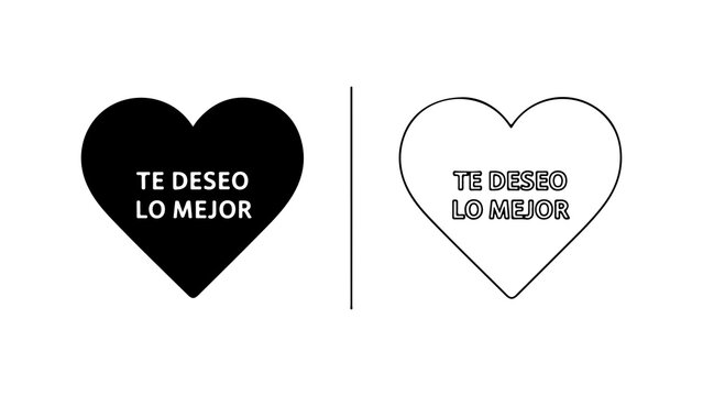 Heart Shaped Icon With Spanish Phrase Te Deseo Lo Mejor