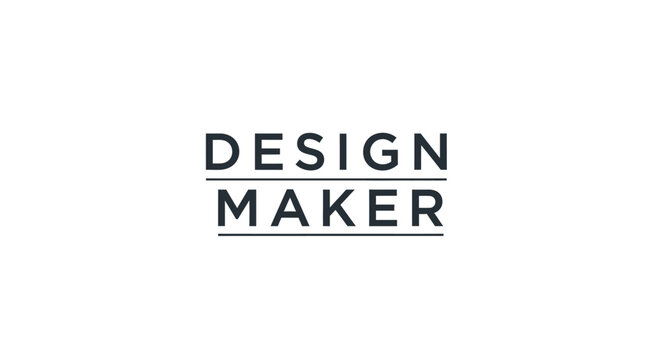 Clean design maker logo with text on white background simple branding