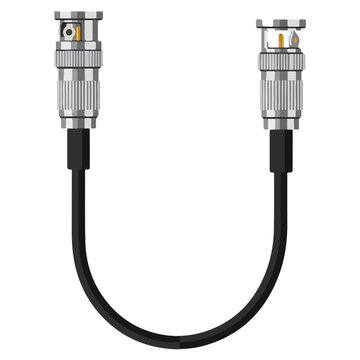 BNC coaxial cable connector flat vector illustration