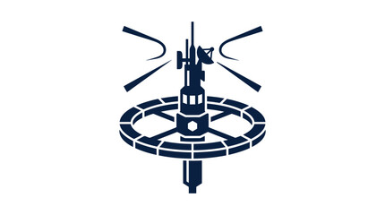 Naklejka premium Dark blue illustration of a helicopter.