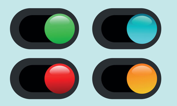 
Digital on and off slider button for mobile app