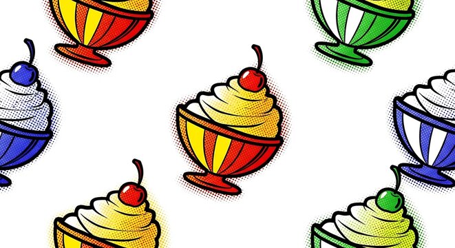Colorful sundae pattern