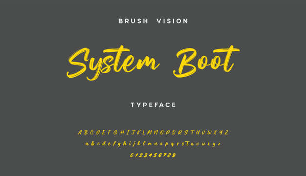Brush Vision System Boot Font Typeface