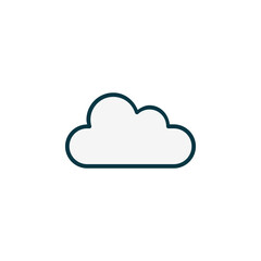Obraz premium Cloud icon with filled outline style symbol for online storage