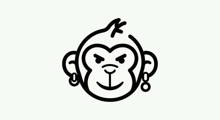Stylized monkey face illustration © BudiSantoso