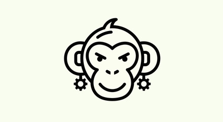 Stylized monkey face illustration © BudiSantoso