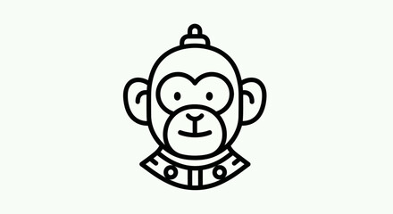 Stylized monkey head illustration © BudiSantoso