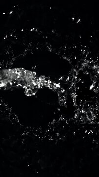 Splashes of water. Filmed on a high-speed camera at 1000 fps. High quality FullHD footage