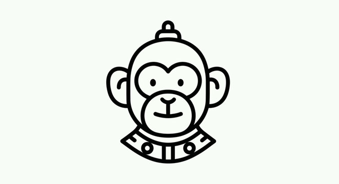 Stylized monkey head illustration