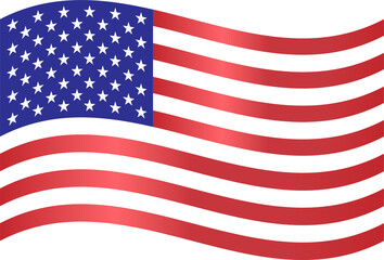 Fototapeta premium Realistic United States Waving Flag Icon 3D Glossy Country Badge Vector