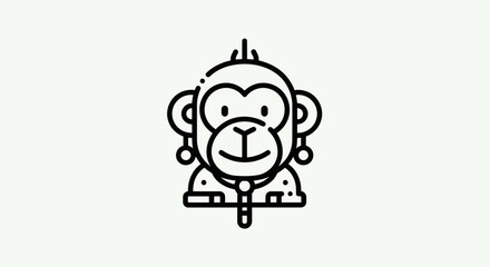 Stylized monkey illustration on white background © BudiSantoso