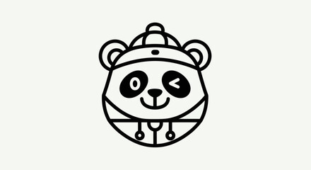 Stylized panda bear illustration © BudiSantoso