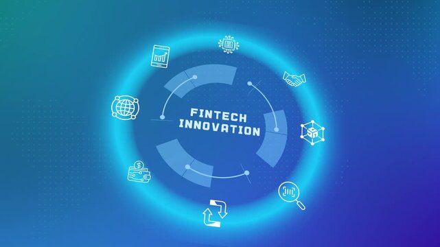 Advanced fintech innovation concept displaying next generation microfinance applications and algorithmic investment data management