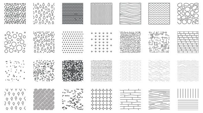 Landscape Architecture CAD Hatch Pattern Bundle with Stone, Grass, Tile and Abstract Texture Elements