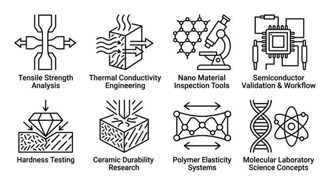 Collection of Scientific Research and Engineering Icons.