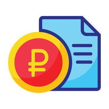 Russian ruble currency symbol on document