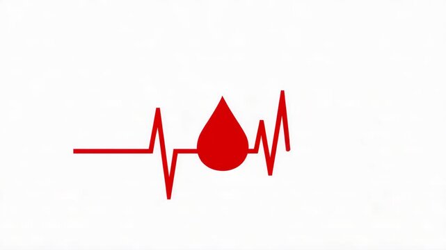 Blood Donation Heartbeat Symbol Illustration