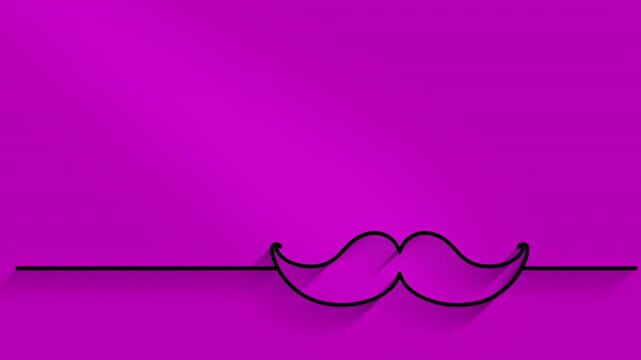 mustache graphic on a pink backdrop, Charity fundraising intro for Movember event.