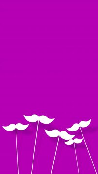 Movember men health campaign video with floating mustache stick graphics designed for Instagram vertical story.
