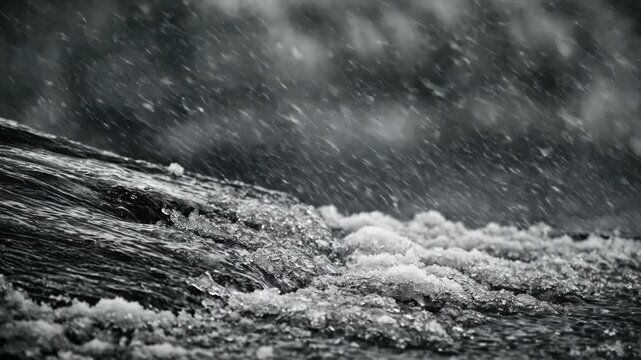 Texture of snow or rain during a severe storm, dramatic weather background for climate concepts, winter danger campaigns, atmospheric design and abstract natural backdrops, dense particles and