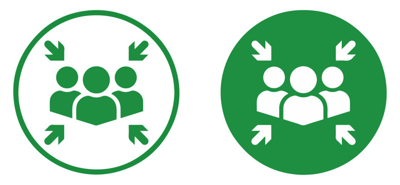 emergency assembly point icon set