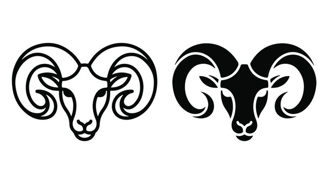 Aries Zodiac Astrology Icon Astrological Ram Symbol Design for Horoscope and Zodiac Sign Interpretation