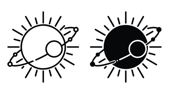 Astrology Planetary Transit Icon Demonstrates Influence on Zodiac Signs