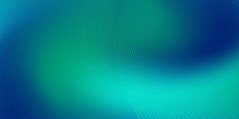 Obraz premium Studio space with blue-green abstract gradient, abstract background with vector line pattern, wall and floor pattern reflecting simple neon light.