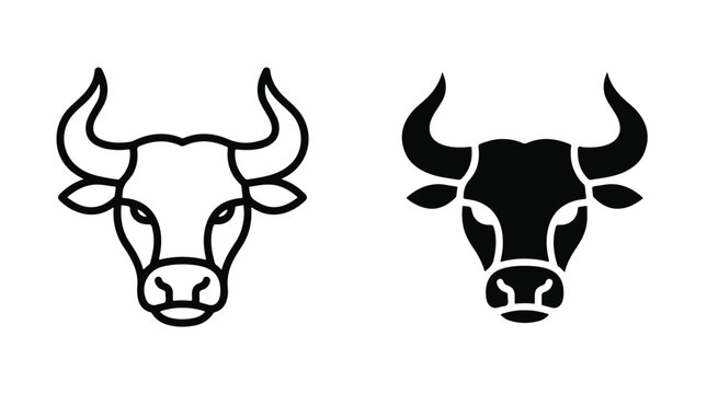 Taurus Bull Zodiac Symbol Icons for Astrology Insights and Horoscope Templates