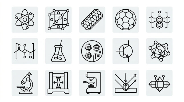 Collection of Scientific and Technological Icons and Symbols.