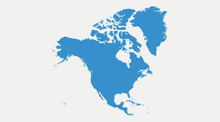Fototapeta premium Map of North America continent.