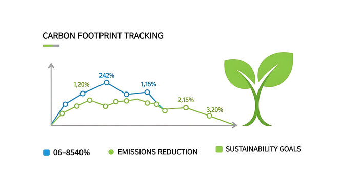 Visualizing Corporate Sustainability Progress A Dynamic Chart Illustrating Carbon Emissions Reduction and Environmental Responsibility Achievement Over Time