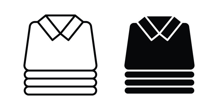 Stack of folded shirts icon vector Illustration, Solid and stroke Style Icon