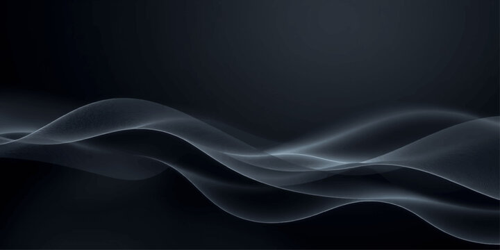 Abstract dark waves of light flow elegantly across a dark background, creating a mesmerizing and sophisticated visual effect.