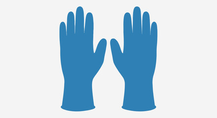 Fototapeta premium Blue protective gloves isolated on white healthcare and safety concept