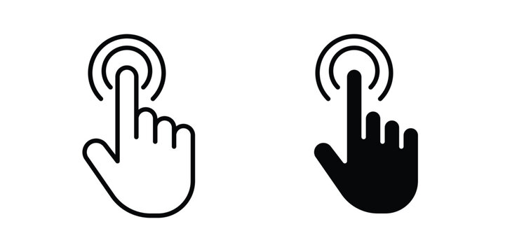Touch icon vector Illustration, Solid and stroke Style Icon