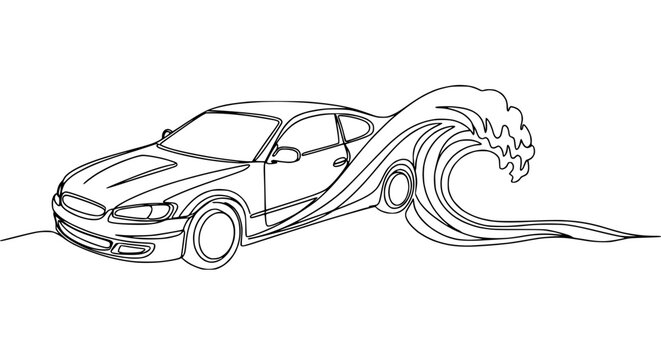 Car surfing on a wave motion.