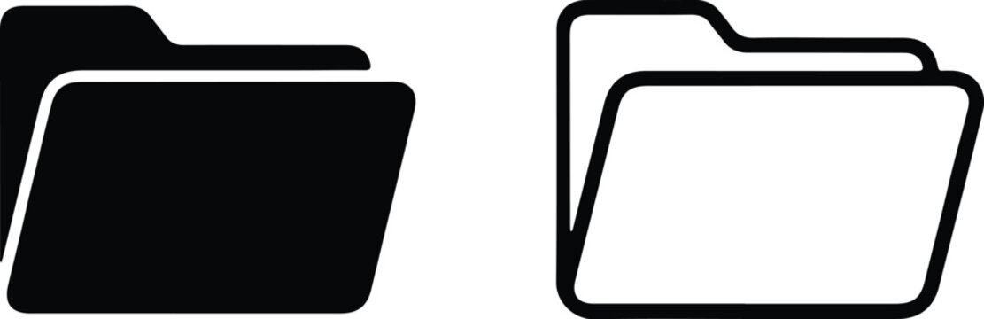 open file folder two icon set vector 