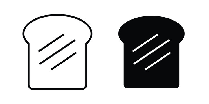White bread icon vector Illustration, Solid and stroke Style Icon